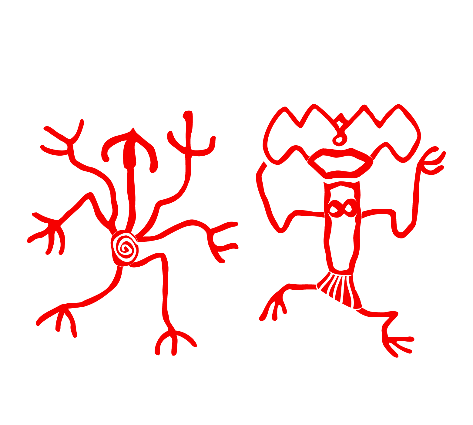 Pertroglyph art woman and man